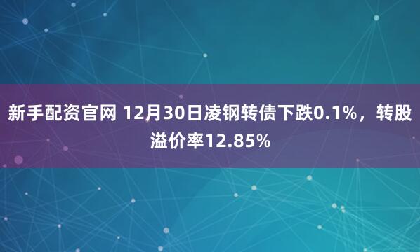 新手配资官网 12月30日凌钢转债下跌0.1%,转股溢价率12.85%